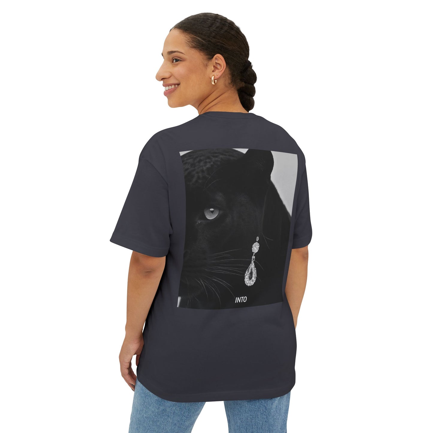 Panther Spirit Oversized Tee, Unisex Graphic Tee for Animal Lovers, Casual Wear, Spirit Week, Gift for Her/Him, Stylish Comfort