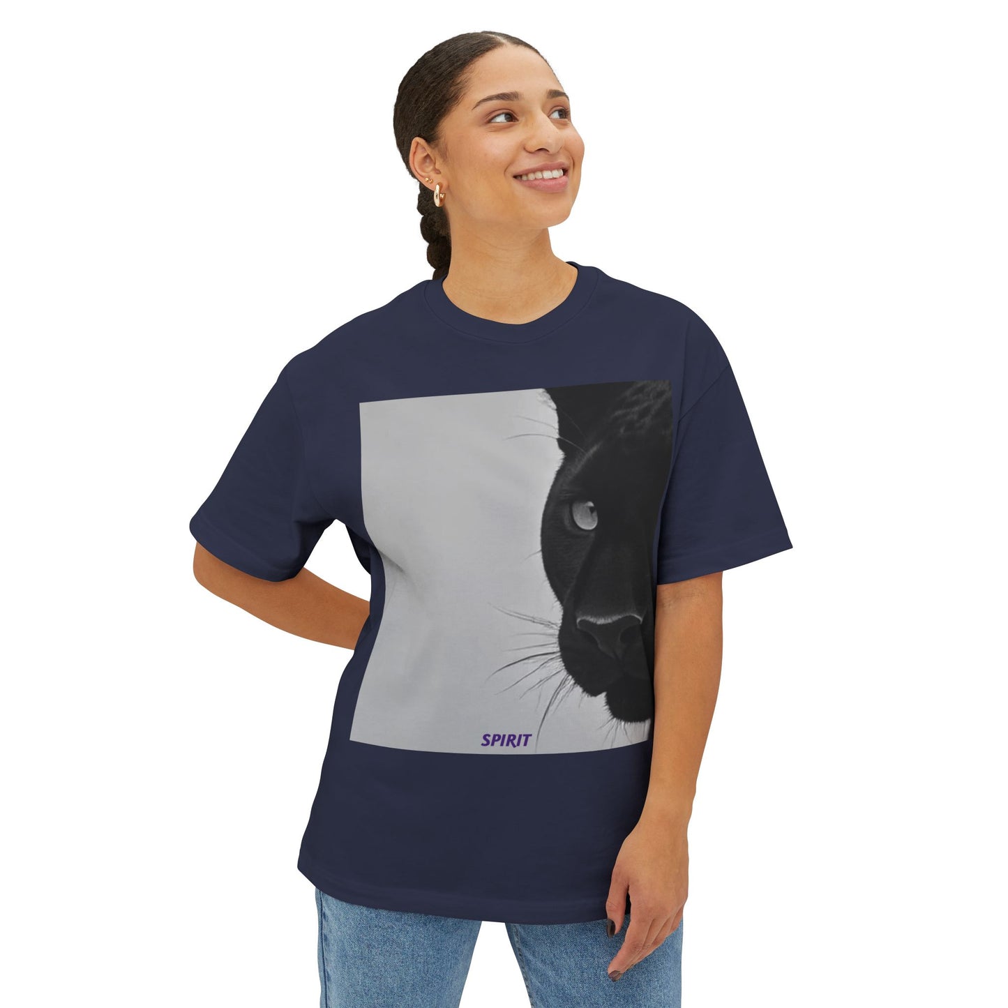 Panther Spirit Oversized Tee, Unisex Graphic Tee for Animal Lovers, Casual Wear, Spirit Week, Gift for Her/Him, Stylish Comfort