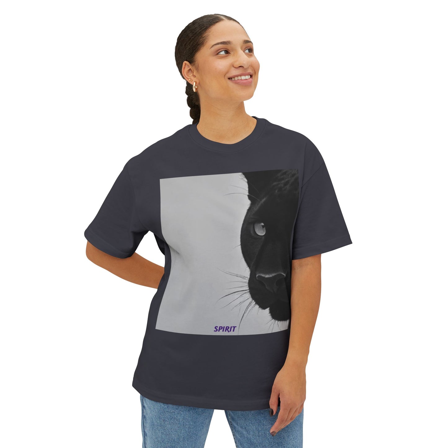 Panther Spirit Oversized Tee, Unisex Graphic Tee for Animal Lovers, Casual Wear, Spirit Week, Gift for Her/Him, Stylish Comfort