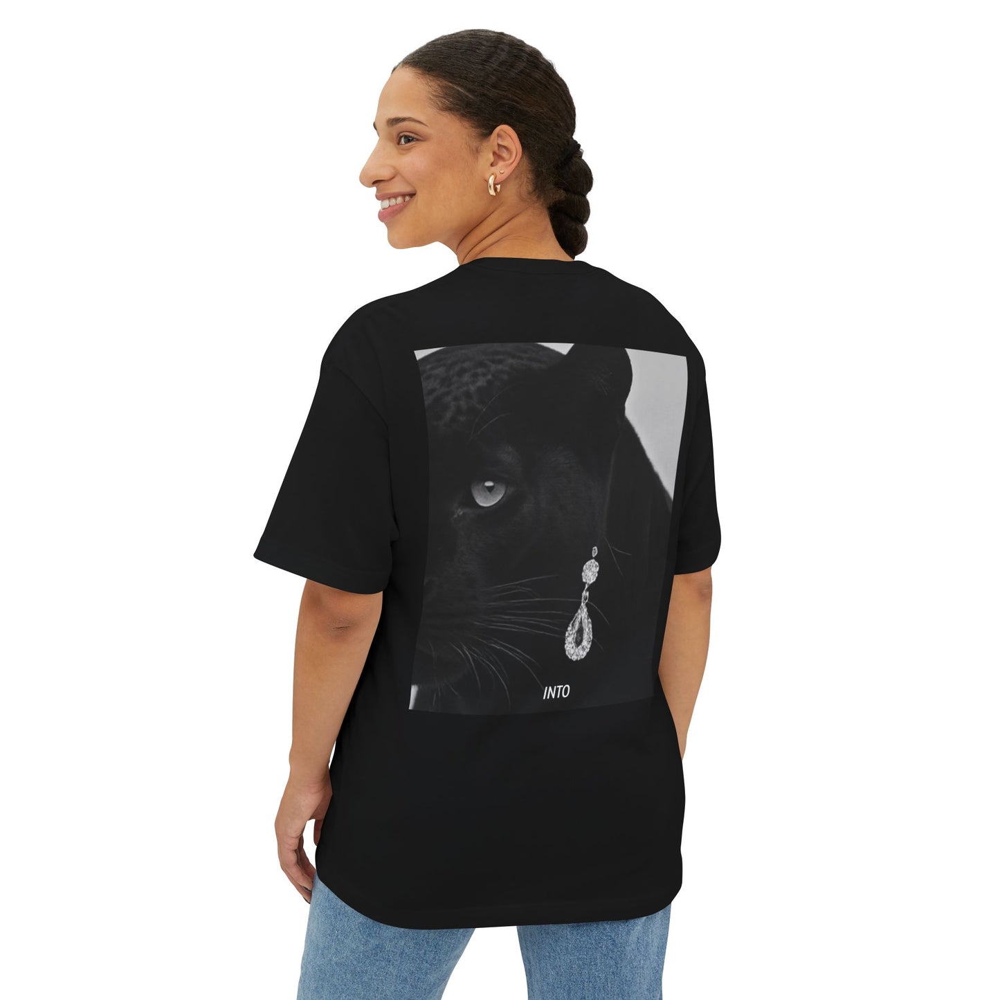 Panther Spirit Oversized Tee, Unisex Graphic Tee for Animal Lovers, Casual Wear, Spirit Week, Gift for Her/Him, Stylish Comfort