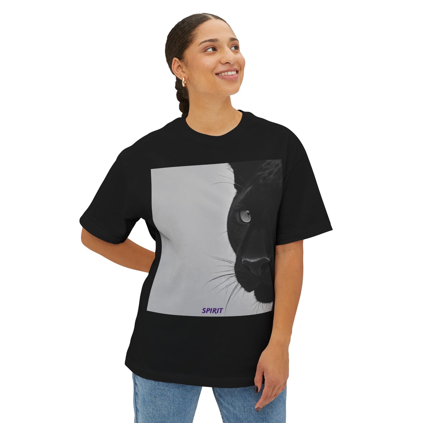 Panther Spirit Oversized Tee, Unisex Graphic Tee for Animal Lovers, Casual Wear, Spirit Week, Gift for Her/Him, Stylish Comfort