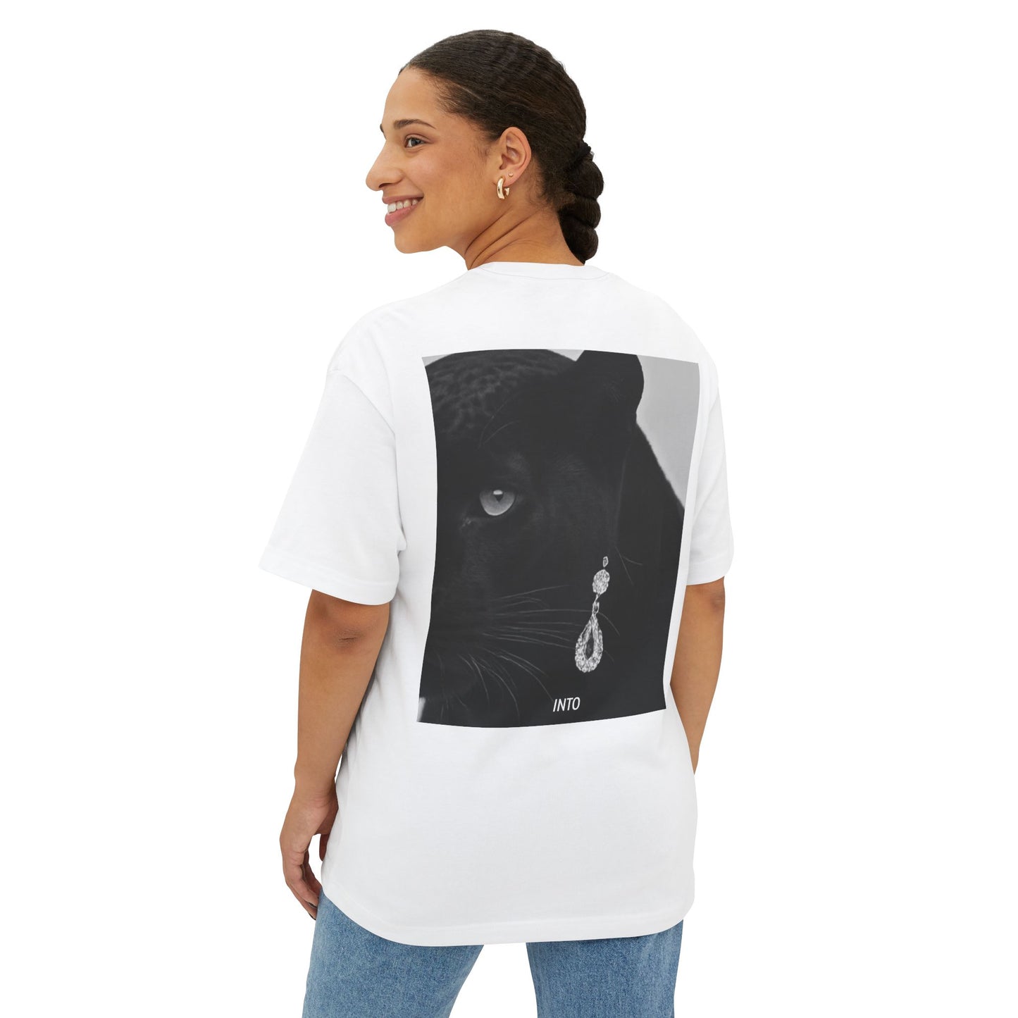 Panther Spirit Oversized Tee, Unisex Graphic Tee for Animal Lovers, Casual Wear, Spirit Week, Gift for Her/Him, Stylish Comfort