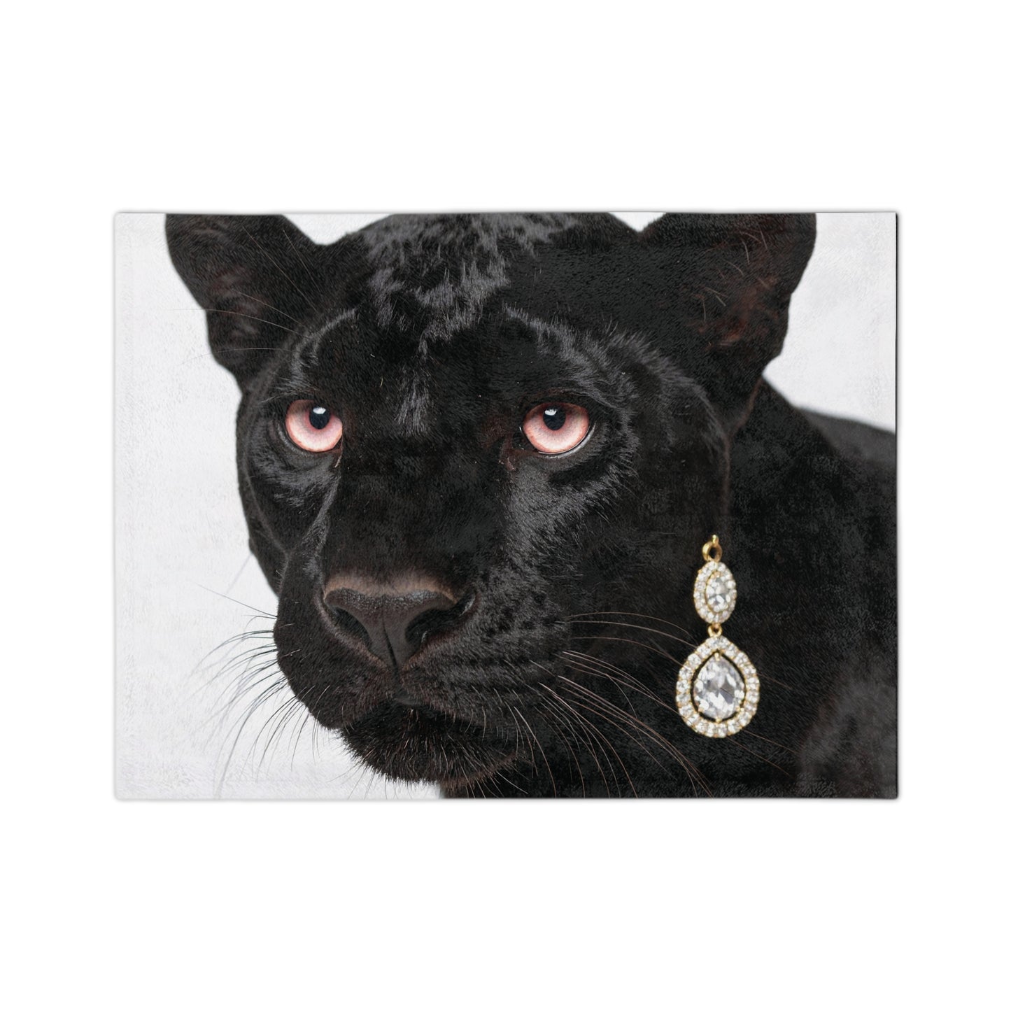 Luxurious Velveteen Microfiber Blanket with Chic Panther Design,