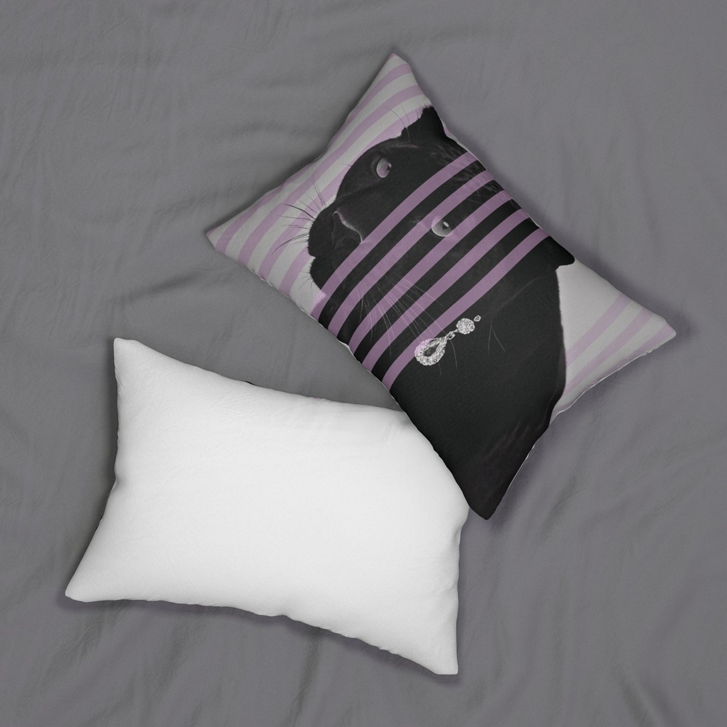 Elegant Panther Lumbar Pillow, Stylish Decor, Home Accent, Unique Sofa Cushion, Cozy Throw Pillow