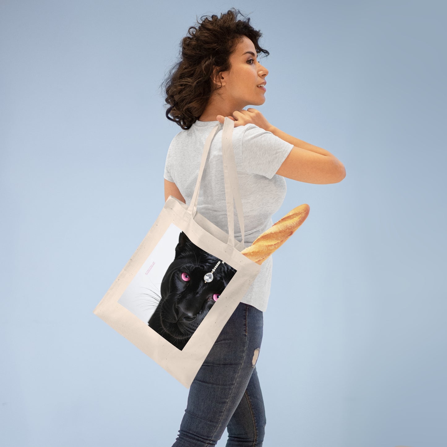 Black Panther Tote Bag/ 100 % Cotton, sustainable, 2 colours options, women empowering
