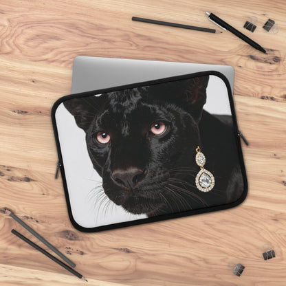 Elegant Panther Laptop Sleeve, Stylish Computer Bag, Trendy Tech Accessory 13"