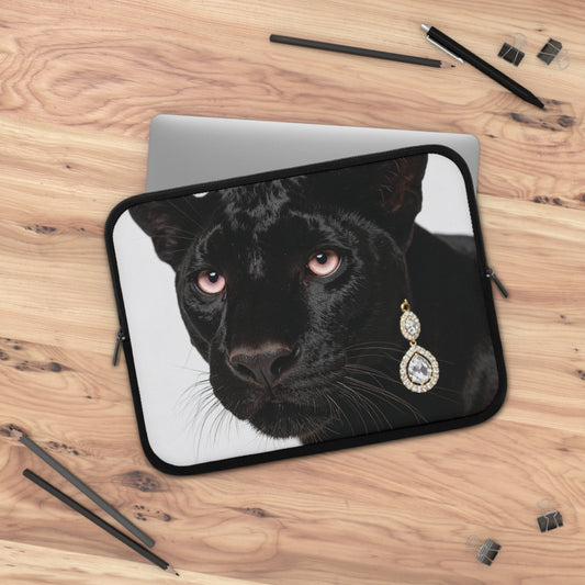 Elegant Panther Laptop Sleeve, Stylish Computer Bag, Trendy Tech Accessory 13"